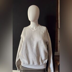 TNA Women's V-Neck Sweatshirt in Light Gray